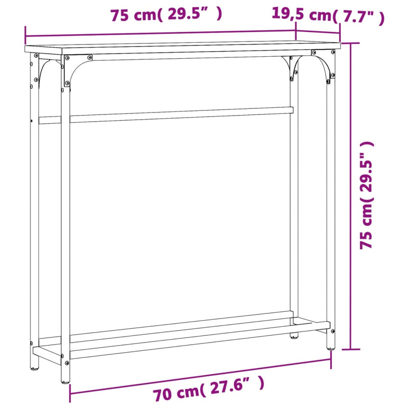 vidaXL sonoma tölgy színű szerelt fa dohányzóasztal 75x19,5x75 cm