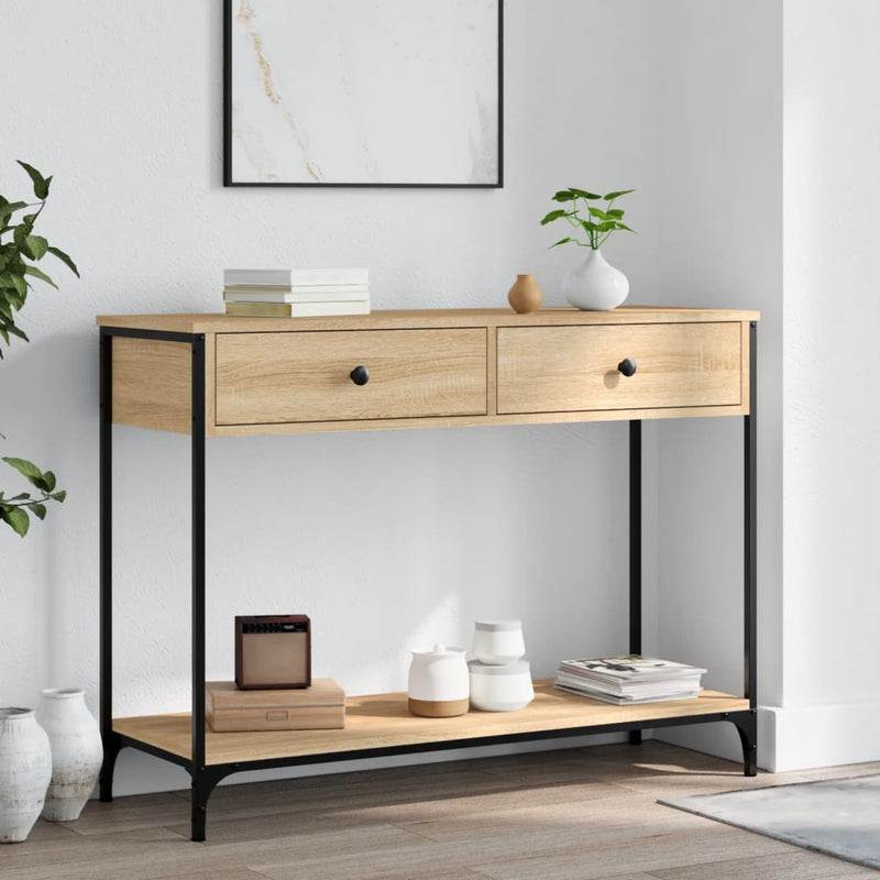 vidaXL sonoma tölgy színű szerelt fa dohányzóasztal 100 x 34,5 x 75 cm