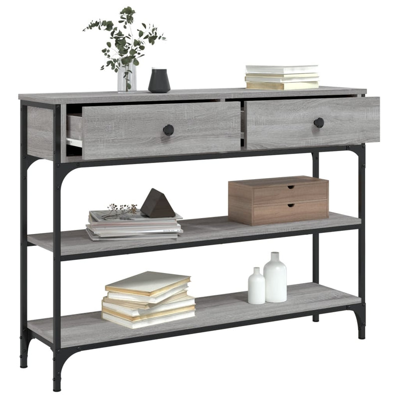 vidaXL szürke sonoma szerelt fa tálalóasztal 100x25x75 cm