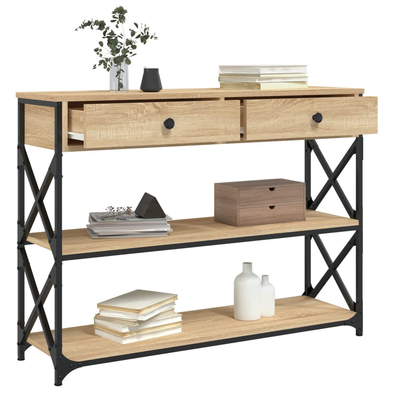 vidaXL sonoma tölgy színű szerelt fa tálalóasztal 100x28x75 cm