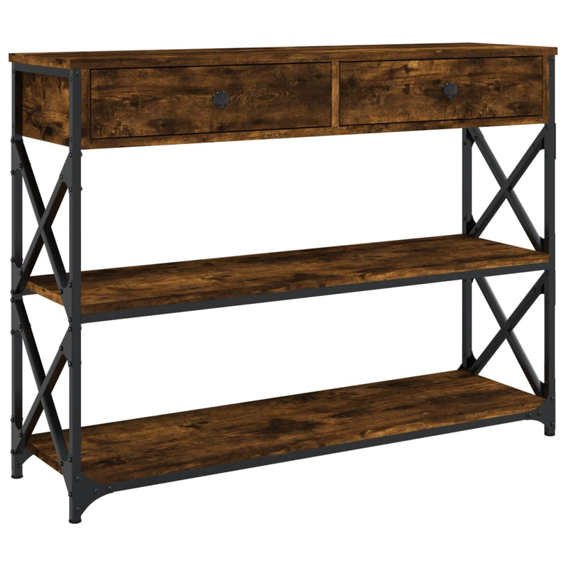 vidaXL füstös tölgy színű szerelt fa tálalóasztal 100x28x75 cm