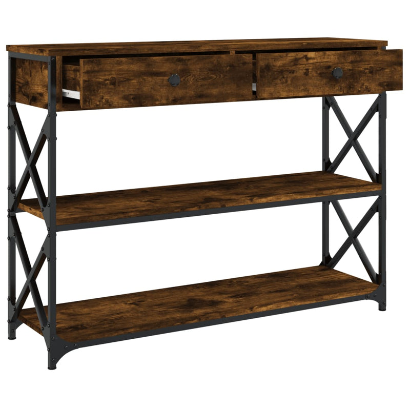 vidaXL füstös tölgy színű szerelt fa tálalóasztal 100x28x75 cm