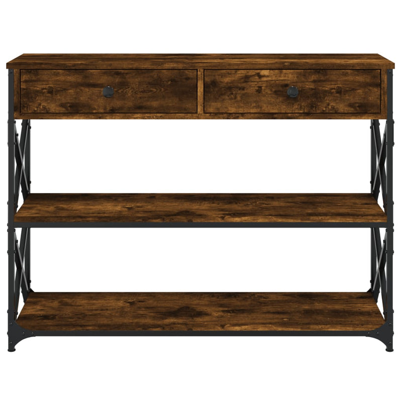 vidaXL füstös tölgy színű szerelt fa tálalóasztal 100x28x75 cm