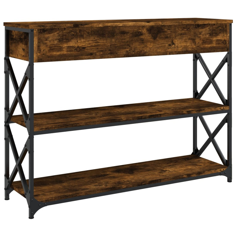 vidaXL füstös tölgy színű szerelt fa tálalóasztal 100x28x75 cm