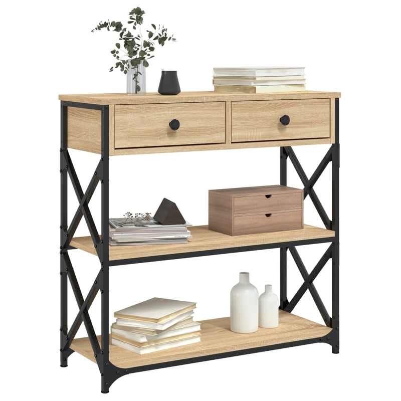 vidaXL sonoma tölgy színű szerelt fa tálalóasztal 75x28x75 cm