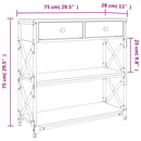 vidaXL füstös tölgy színű szerelt fa tálalóasztal 75x28x75 cm