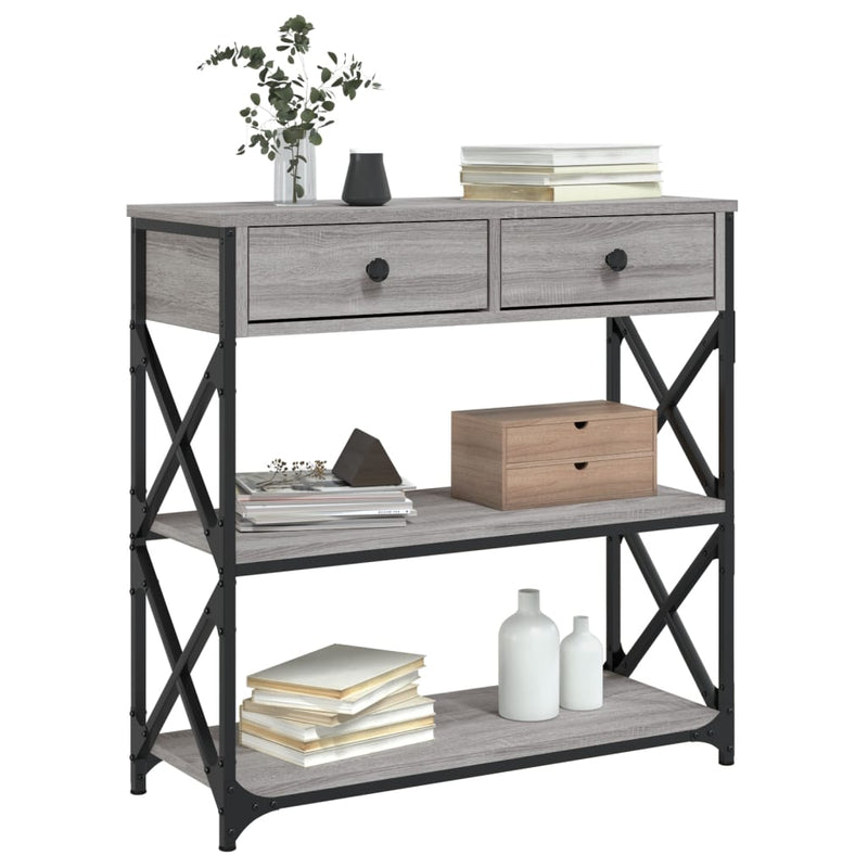 vidaXL szürke sonoma szerelt fa tálalóasztal 75x28x75 cm