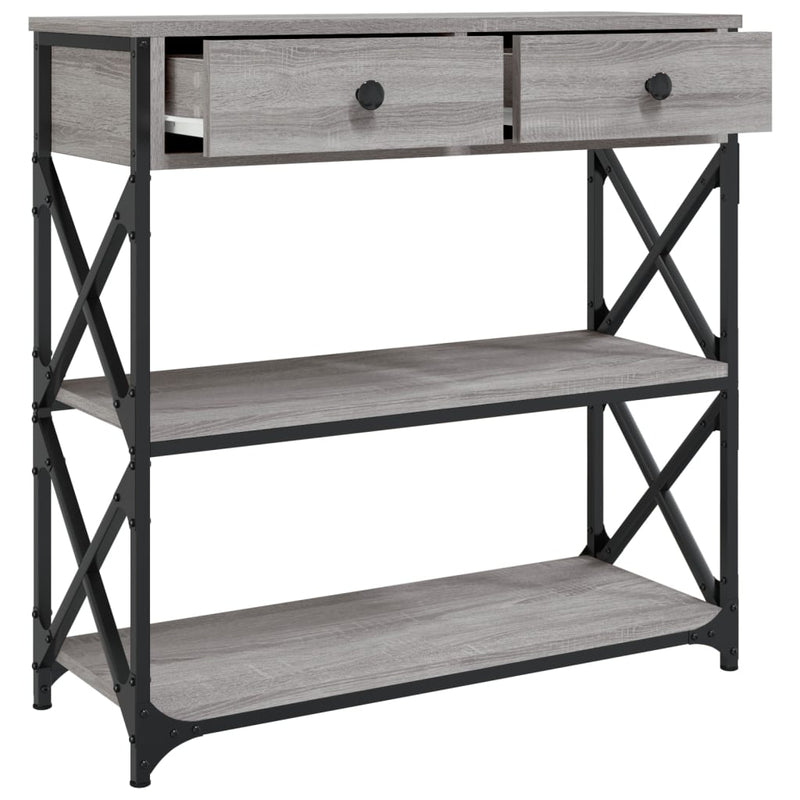 vidaXL szürke sonoma szerelt fa tálalóasztal 75x28x75 cm