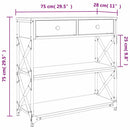 vidaXL szürke sonoma szerelt fa tálalóasztal 75x28x75 cm