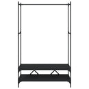 vidaXL fekete szerelt fa ruhatartó polcokkal