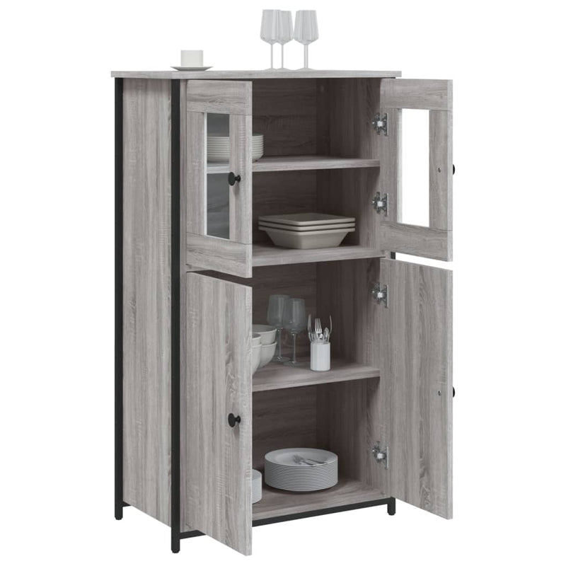 vidaXL szürke sonoma színű szerelt fa magasszekrény 62 x 32 x 106,5 cm