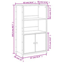 vidaXL szürke sonoma szerelt fa magasszekrény 62 x 32 x 103,5 cm