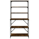 vidaXL 6 szintes füstös tölgy színű szerelt fa pékállvány 90x40x180cm