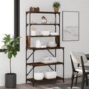 vidaXL 6 szintes füstös tölgy színű szerelt fa pékállvány 90x40x180cm