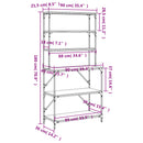 vidaXL 6 szintes szürke sonoma színű szerelt fa pékállvány 90x40x180cm