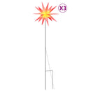 vidaXL 3 db összecsukható tüskés piros karácsonyi lámpa LED-del 35 cm