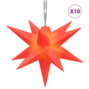vidaXL 10 db piros karácsonyi lámpa LED-del 10 cm