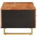 vidaXL barna és fekete tömör mangófa dohányzóasztal 100 x 54 x 40 cm