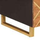 vidaXL barna és fekete tömör mangófa dohányzóasztal 100 x 54 x 40 cm