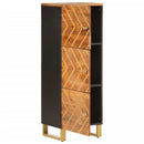 vidaXL barna és fekete tömör mangófa magasszekrény 40x33,5x110 cm