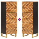 vidaXL barna és fekete tömör mangófa magasszekrény 40x33,5x110 cm