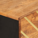 vidaXL barna és fekete tömör mangófa magasszekrény 40x33,5x110 cm