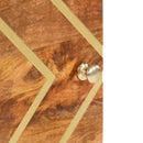 vidaXL barna és fekete tömör mangófa magasszekrény 40x33,5x110 cm