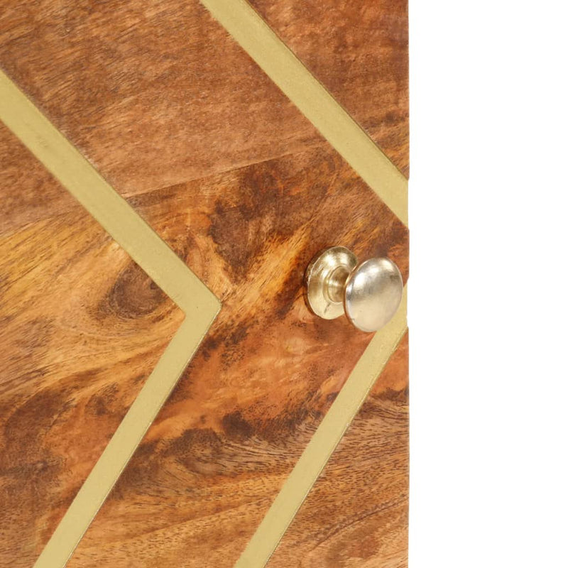 vidaXL barna és fekete tömör mangófa magasszekrény 40x33,5x110 cm