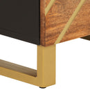 vidaXL barna és fekete tömör mangófa magasszekrény 40x33,5x110 cm