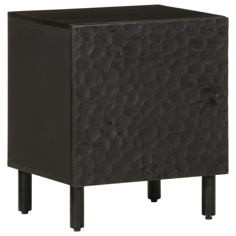 vidaXL 2 db fekete tömör mangófa éjjeliszekrény 40 x 33 x 46 cm