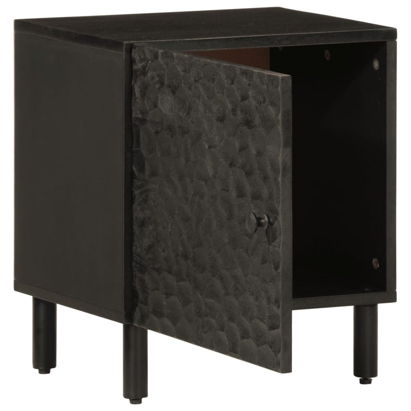 vidaXL 2 db fekete tömör mangófa éjjeliszekrény 40 x 33 x 46 cm