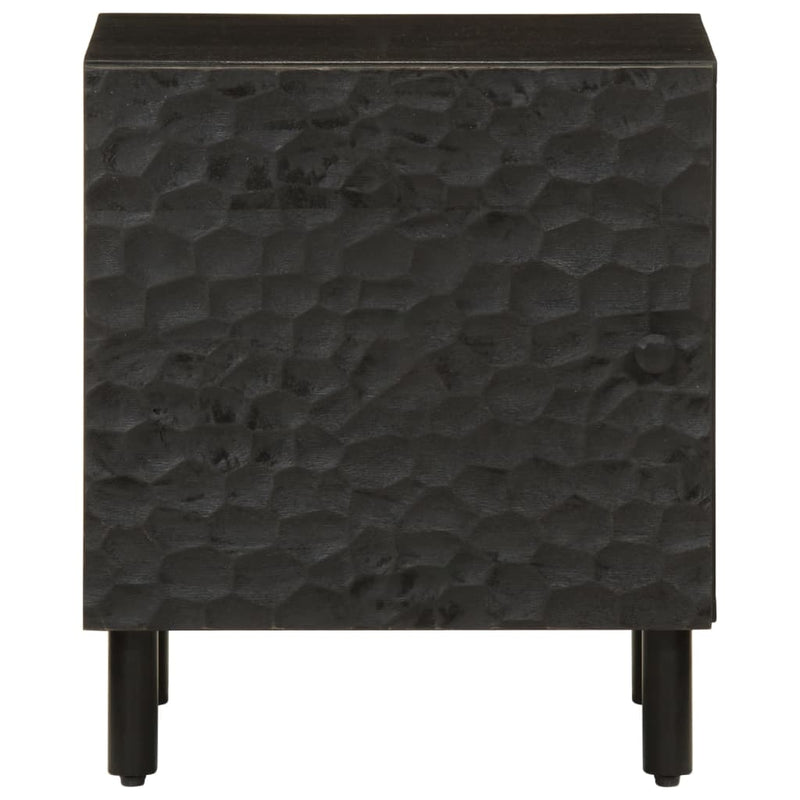 vidaXL 2 db fekete tömör mangófa éjjeliszekrény 40 x 33 x 46 cm
