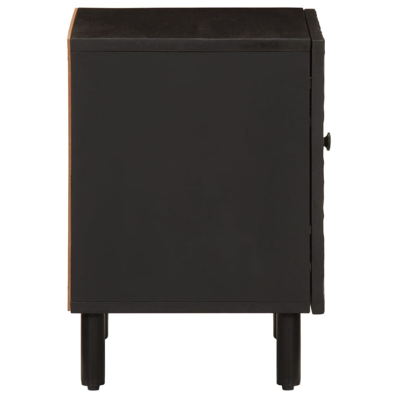 vidaXL 2 db fekete tömör mangófa éjjeliszekrény 40 x 33 x 46 cm