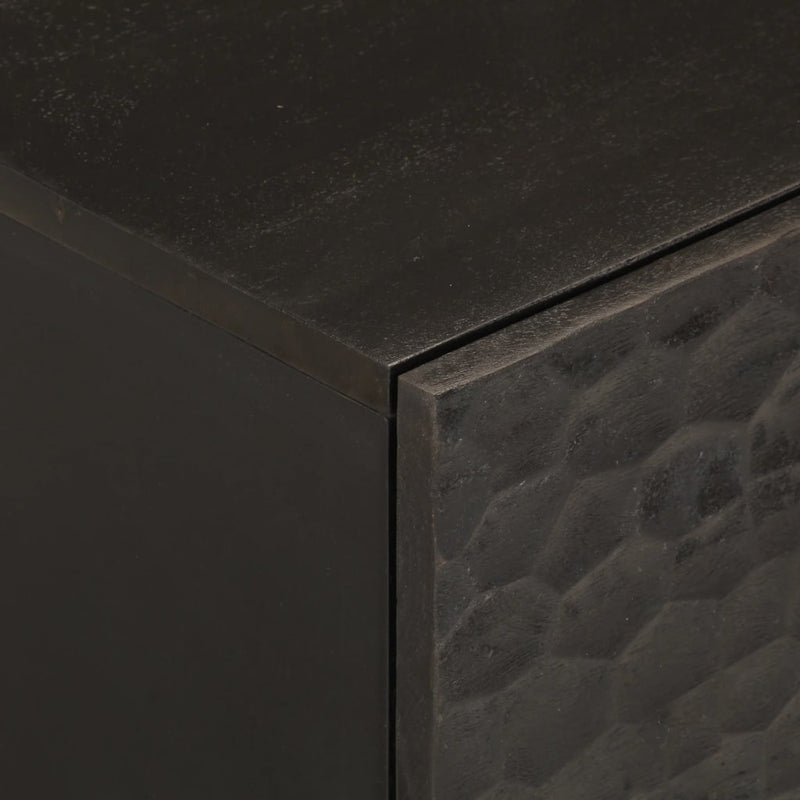 vidaXL 2 db fekete tömör mangófa éjjeliszekrény 40 x 33 x 46 cm