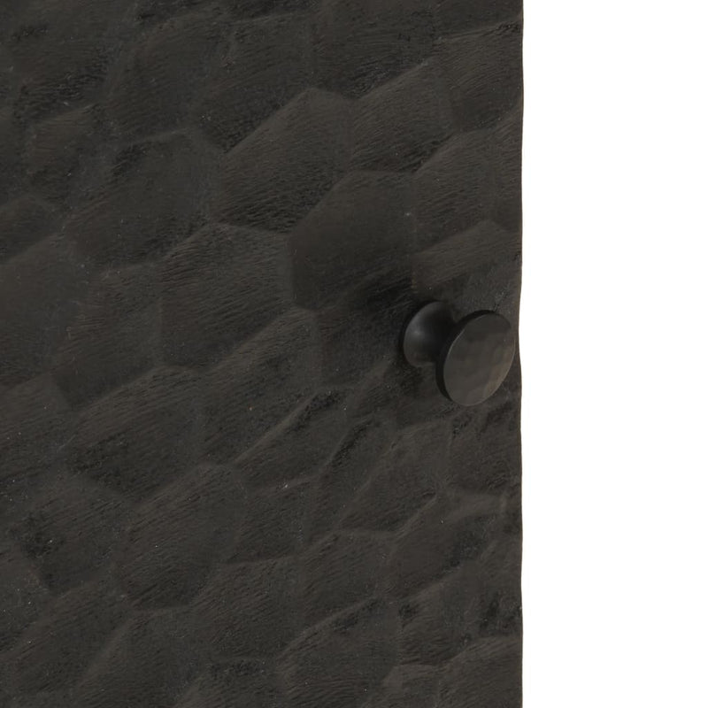 vidaXL 2 db fekete tömör mangófa éjjeliszekrény 40 x 33 x 46 cm