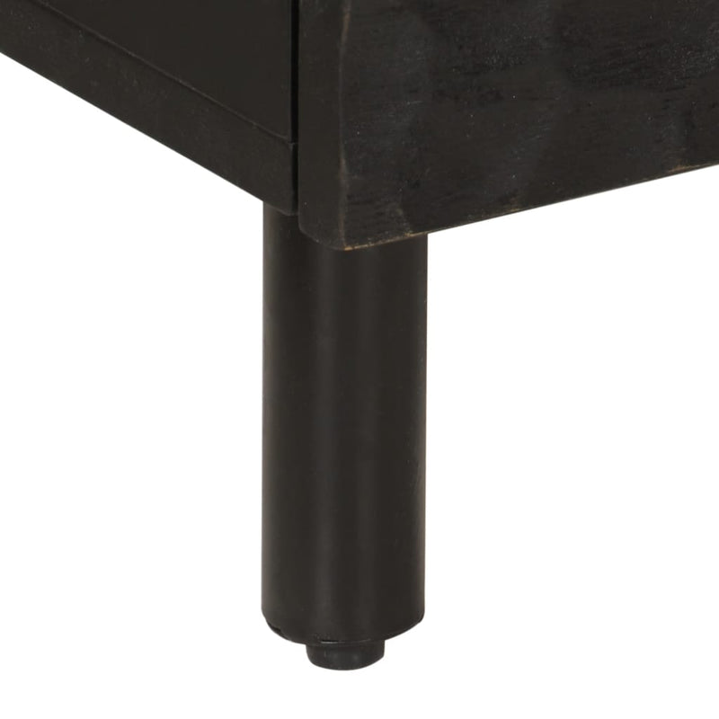 vidaXL 2 db fekete tömör mangófa éjjeliszekrény 40 x 33 x 46 cm