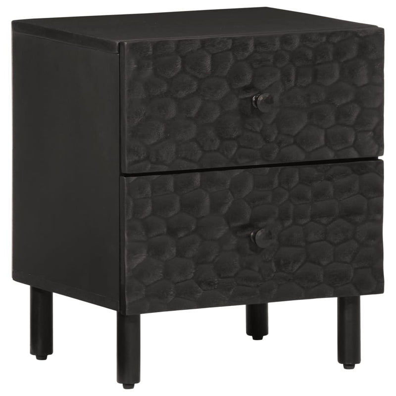 vidaXL 2 db fekete tömör mangófa éjjeliszekrény 40 x 33 x 46 cm