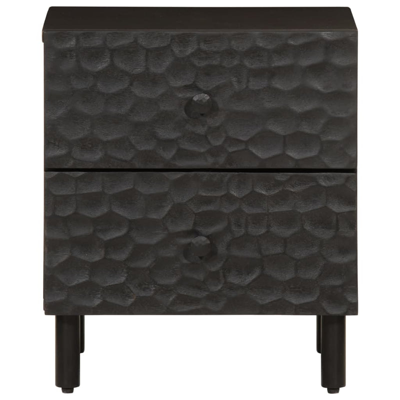 vidaXL 2 db fekete tömör mangófa éjjeliszekrény 40 x 33 x 46 cm