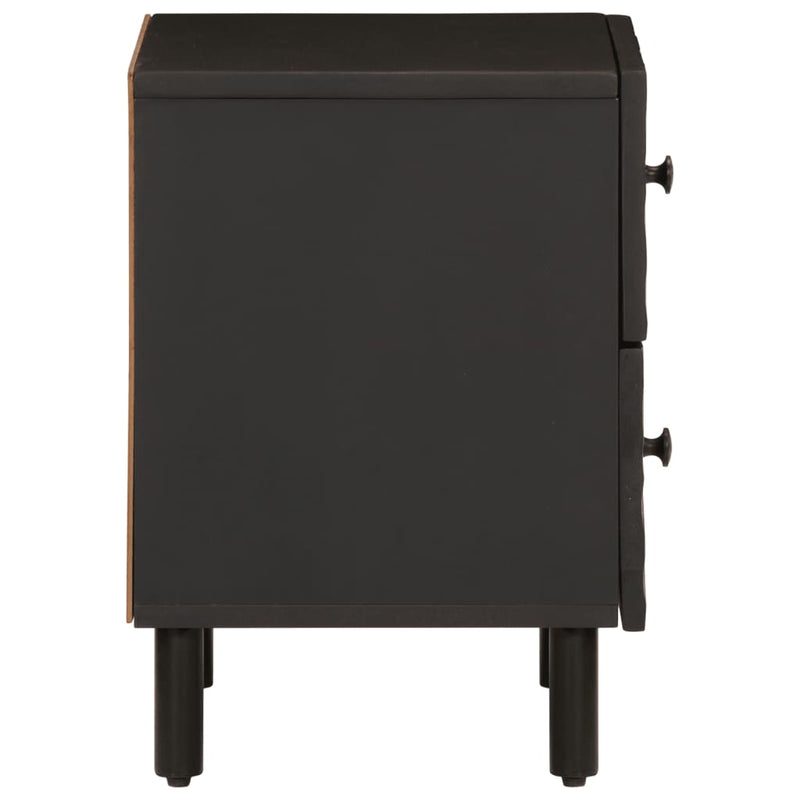 vidaXL 2 db fekete tömör mangófa éjjeliszekrény 40 x 33 x 46 cm