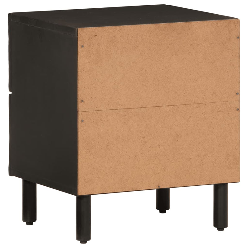 vidaXL 2 db fekete tömör mangófa éjjeliszekrény 40 x 33 x 46 cm