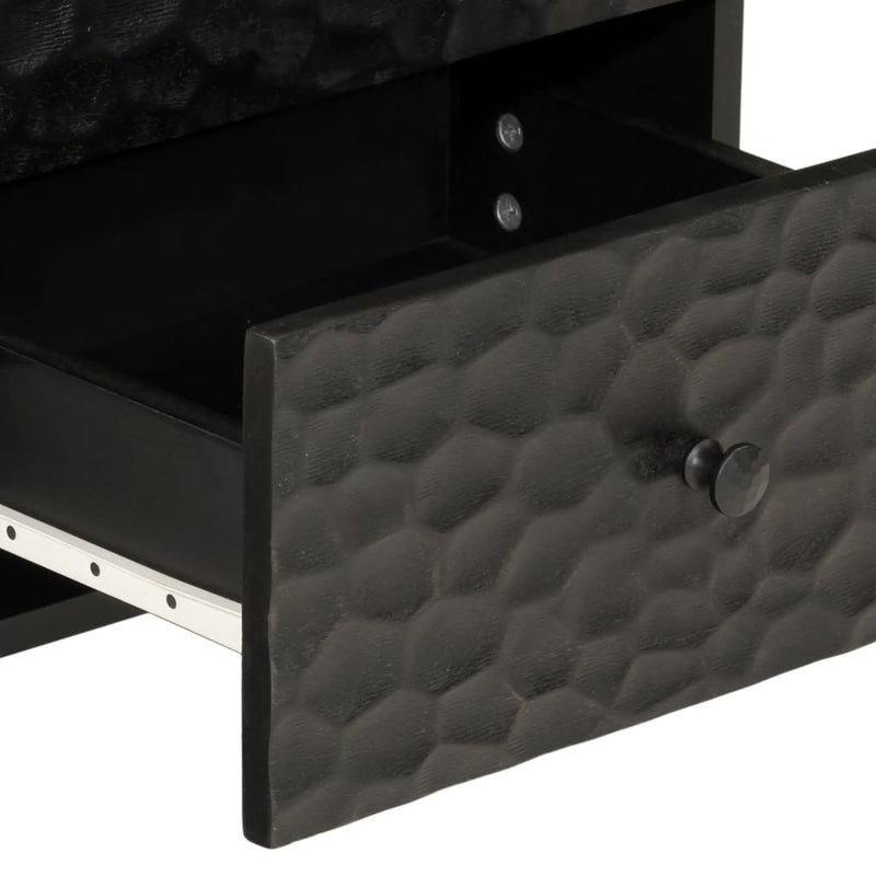 vidaXL 2 db fekete tömör mangófa éjjeliszekrény 40 x 33 x 46 cm