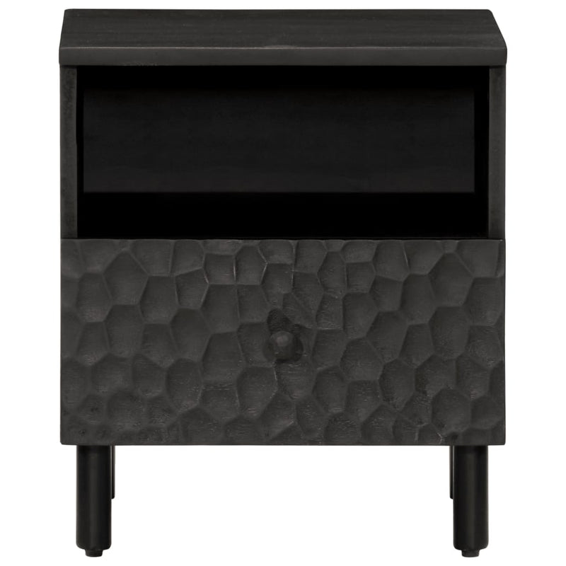 vidaXL 2 db fekete tömör mangófa éjjeliszekrény 40 x 33 x 46 cm