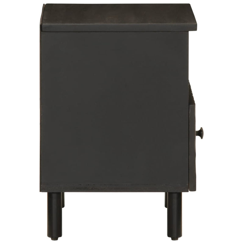 vidaXL 2 db fekete tömör mangófa éjjeliszekrény 40 x 33 x 46 cm