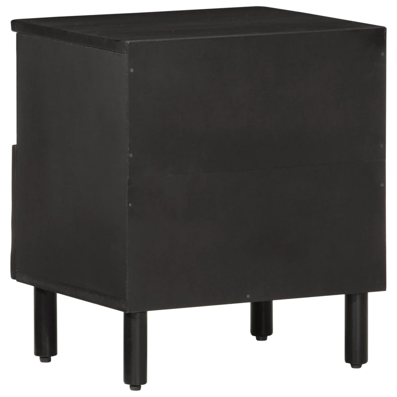 vidaXL 2 db fekete tömör mangófa éjjeliszekrény 40 x 33 x 46 cm