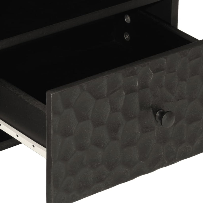 vidaXL 2 db fekete tömör mangófa éjjeliszekrény 40 x 33 x 46 cm