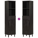 vidaXL fekete tömör mangófa fürdőszobaszekrény 38 x 33 x 160 cm