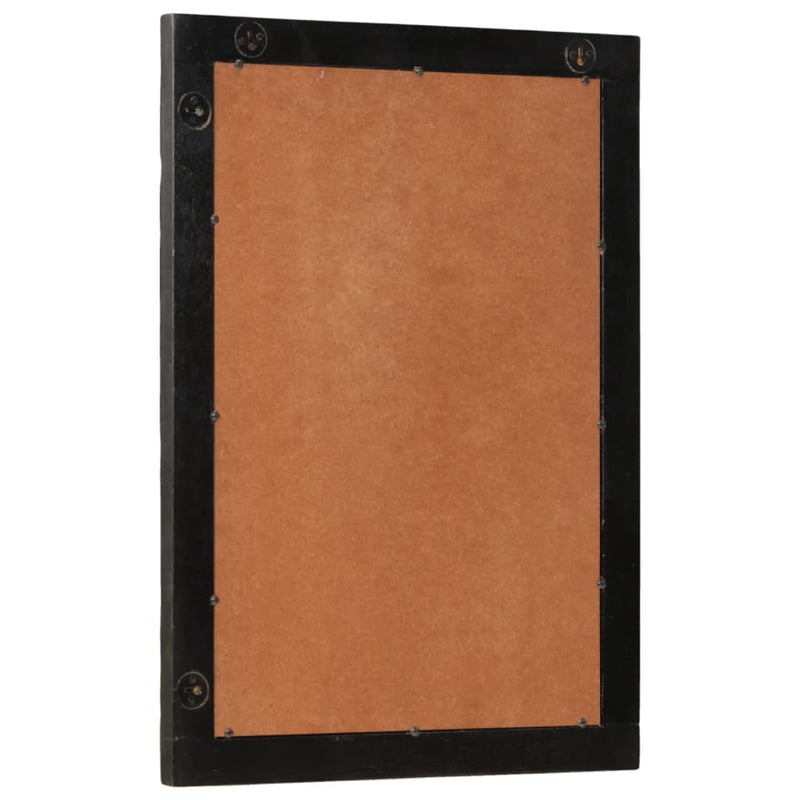 vidaXL fekete tömör mangófa és üveg fürdőszobatükör 50 x 70 x 2,5 cm