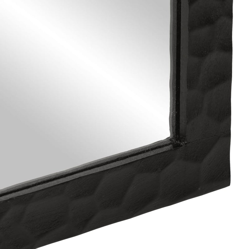 vidaXL fekete tömör mangófa és üveg fürdőszobatükör 50 x 70 x 2,5 cm