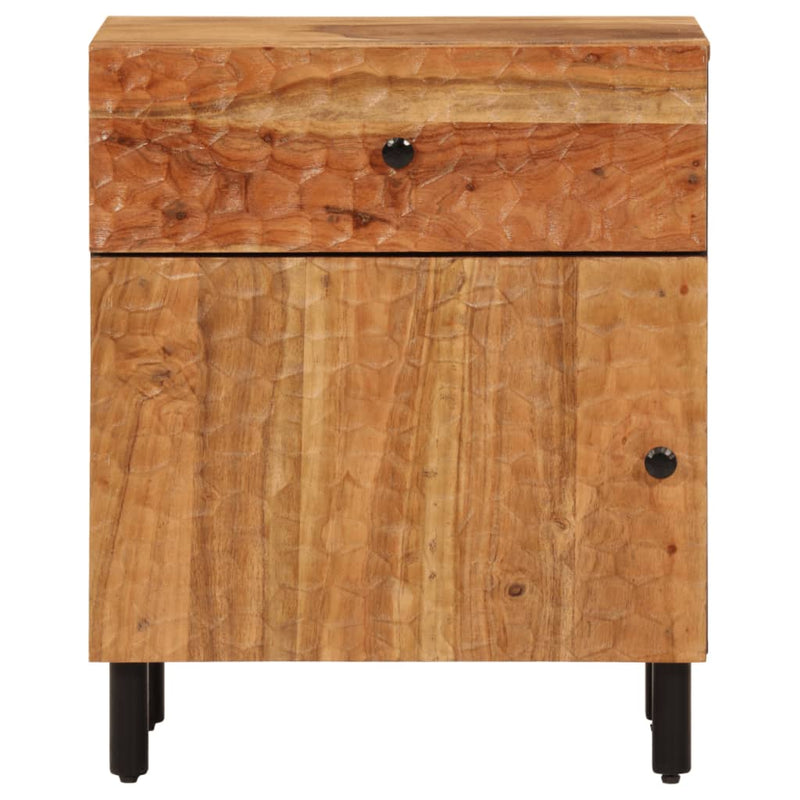 vidaXL tömör akácfa és szerelt fa éjjeliszekrény 50 x 33 x 60 cm