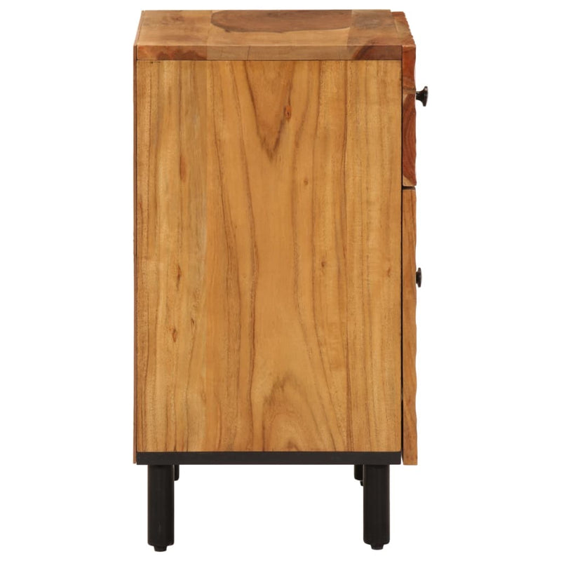 vidaXL tömör akácfa és szerelt fa éjjeliszekrény 50 x 33 x 60 cm
